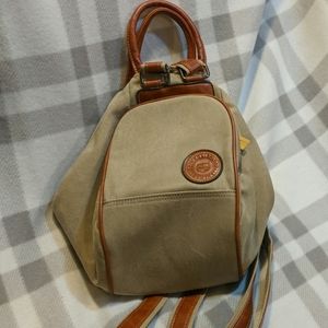 Small brown and tan backpack purse NWOT